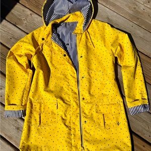 Volcom Yellow Polka Dot Raincoat